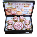 Conjunto de Xícaras de Café com Pires – Kit 12 Peças em Cerâmica