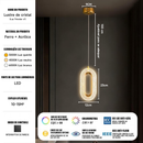Luminária Pendente Saturno Cristal Bolhas – Elegância Gold com LED 3 Cores