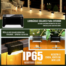 Kit Luminária Solar 4/8pcs De Escada e Parede a Prova Dágua Para Decoração Externa De Jardim e Muro