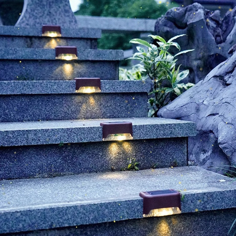 Kit Luminária Solar 4/8pcs De Escada e Parede a Prova Dágua Para Decoração Externa De Jardim e Muro