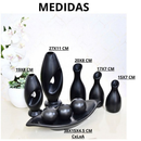 Kit 9 Jarros Decorados Trio Vaso Ceramica Enfeite Centro Mesa Sala enfeite Casa rack Aparador Nicho