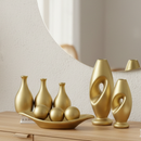 Kit 9 Jarros Decorados Trio Vaso Ceramica Enfeite Centro Mesa Sala enfeite Casa rack Aparador Nicho