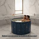Banheira Dobrável SPA Adulto Portátil 70cm 254 Litros Ofurô Reforçado com Drenagem Rápida
