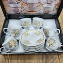 Conjunto de Xícaras de Café com Pires – Kit 12 Peças em Cerâmica