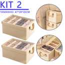 Kit com 3 Organizadores Dobráveis para Guarda-Roupa com Tampa – Organização Elegante e Prática