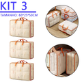 Kit com 3 Organizadores Dobráveis para Guarda-Roupa com Tampa – Organização Elegante e Prática
