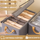 KIT 3 Organizador de guarda-roupa dobrável com tampa, usado para guardar roupas e roupas íntimas 47*28*20cm