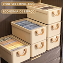 KIT 3 Organizador de guarda-roupa dobrável com tampa, usado para guardar roupas e roupas íntimas 47*28*20cm