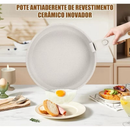Kit Jogo de Panelas Antiaderente com 17 Peças Cabo Removível