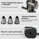 LUMAI Ralador Fatiador Cortador de Legumes Queijos de Cozinha com 3 Tubos de Aço Inox - Base Ventosa