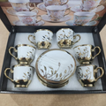 Conjunto de Xícaras de Café com Pires – Kit 12 Peças em Cerâmica