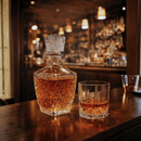 Garrafa Decanter Vidro Whisky Licor 720ml + 4 Copos 340ml