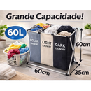 Cesto Organizador de Roupas 3 Divisórias Dobrável Laundry Roupa Suja Lavanderia Portátil Resistente