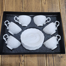 Conjunto de Xícaras de Café com Pires – Kit 12 Peças em Cerâmica