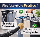 Cesto Organizador de Roupas 3 Divisórias Dobrável Laundry Roupa Suja Lavanderia Portátil Resistente