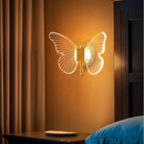 Kit 1 Luminária Arandela Borboleta Dourada LED de Parede 3 Tons de Luz iluminação interna Bivolt