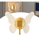 Kit 1 Luminária Arandela Borboleta Dourada LED de Parede 3 Tons de Luz iluminação interna Bivolt