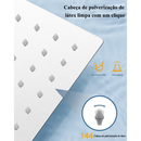 Ducha chuveiro inox quadrado 30×30cm Furos de Silicone Com braco 33/22cm Cromado/Preto kit banheiro