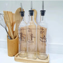 Galheteiro 3 peças - porta azeite e vinagre - 525 ml - porta azeite - cozinha - potes de mantimentos
