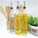Galheteiro 3 peças - porta azeite e vinagre - 525 ml - porta azeite - cozinha - potes de mantimentos