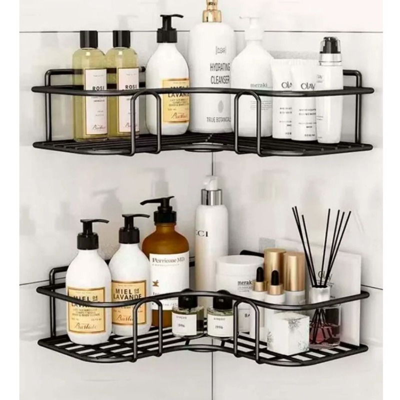 1/2/3/4/5 Suporte Porta Shampoo Organizadores De Metal Para Banheiro E Cozinha Prateleira Com Adesivos
