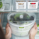 Secador de Salada 5.5L Organizador Geladeira Manual Folhas Giratório Legumes Verdura Alface Alimento