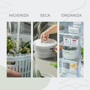 Secador de Salada 5.5L Organizador Geladeira Manual Folhas Giratório Legumes Verdura Alface Alimento