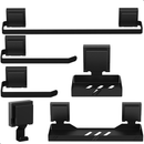 Kit Acessórios para Banheiro com Ventosa – 6 Peças Preto Fosco