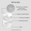 Secador de Salada 5.5L Organizador Geladeira Manual Folhas Giratório Legumes Verdura Alface Alimento