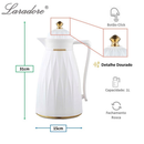 Garrafa Térmica de Café Laradore Chic - Branca e Dourada 1L