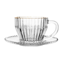 Kit 4 Xícaras de Café Wolff Imperatriz Cristal com Fio de Ouro Luxo Mesa