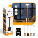 Luminária de Mesa 3 Tons Cabeceira Luxuosa Abajur Recarregável Escrivaninha LED Quarto Candeeiro