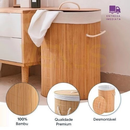 Cesto de Roupa em Bambu com Tampa – Organizador Elegante para Lavanderia