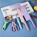 Conjunto de Facas Inox 6 Peças – Kit Completo para Cozinha e Churrasco