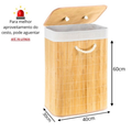 Cesto de Roupa em Bambu com Tampa – Organizador Elegante para Lavanderia