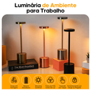 Luminária de Mesa 3 Tons Cabeceira Luxuosa Abajur Recarregável Escrivaninha LED Quarto Candeeiro