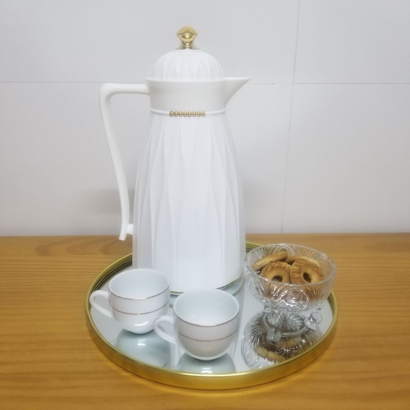 Garrafa Térmica de Café Laradore Chic - Branca e Dourada 1L