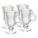 Conjunto com 4 Taças para Cappuccino em Vidro Fio de Ouro Gold Lines 240ml - Wolff