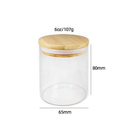 Kit 6 Pote de Vidro com Tampa Bambu 200ML Potes Herméticos Porta Mantimen Hermético à Prova de Odores