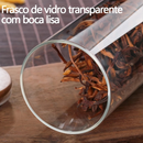 Kit 6 Pote de Vidro com Tampa Bambu 200ML Potes Herméticos Porta Mantimen Hermético à Prova de Odores