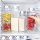Kit 2 Garrafa Grande com adesivo Caixa Leite Suco Água Acrílico 1 Litro de Cada