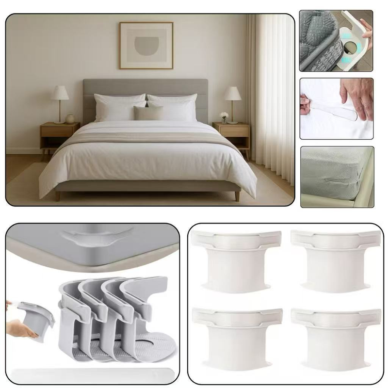 KIT Suportes De Lençóis Resistentes , Mantenha Arrumados , Ampliados Atualizados Com Clipes De Lençol