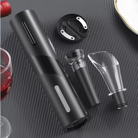 Kit Saca Rolhas Elétrico + Decanter Automático | Abridor de Vinho Com Acessórios
